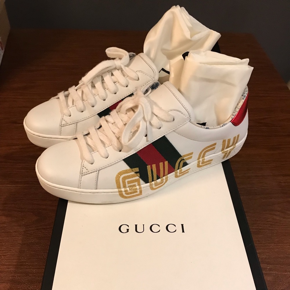 Gucci Ace Sneakers white Authentic US Womens 8 Mens 5.5